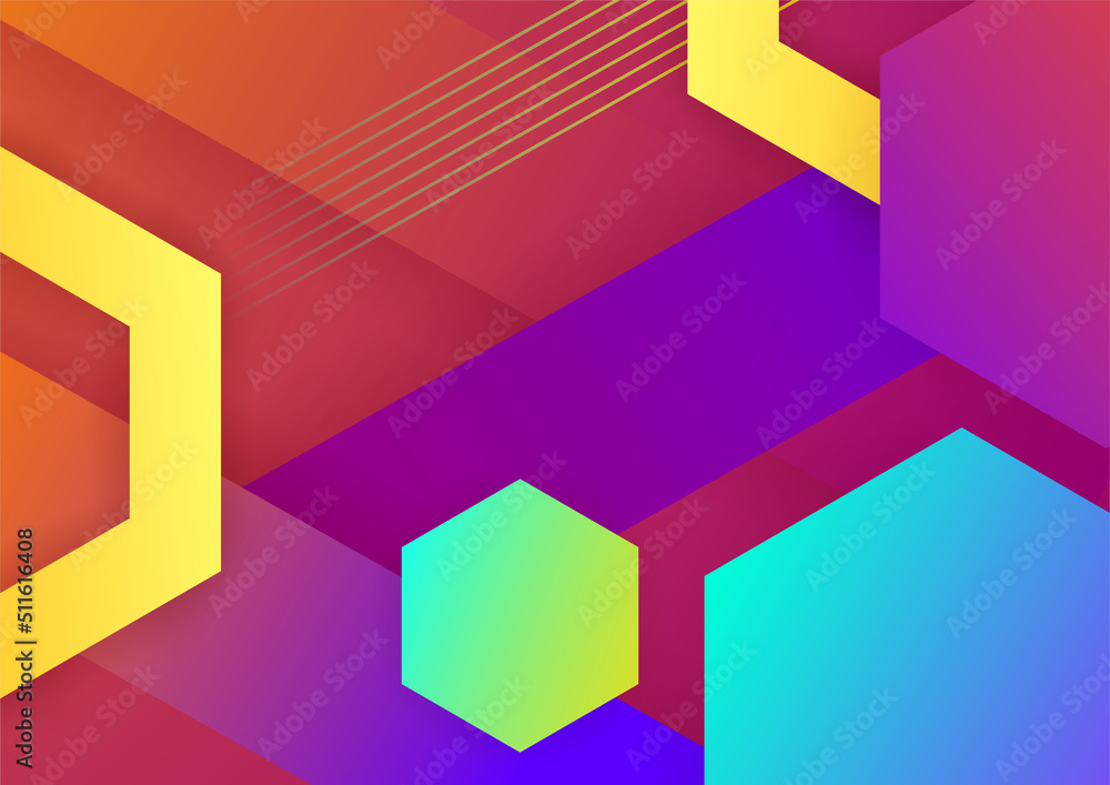 Fototapeta premium Abstract colorful orange green blue geometric background