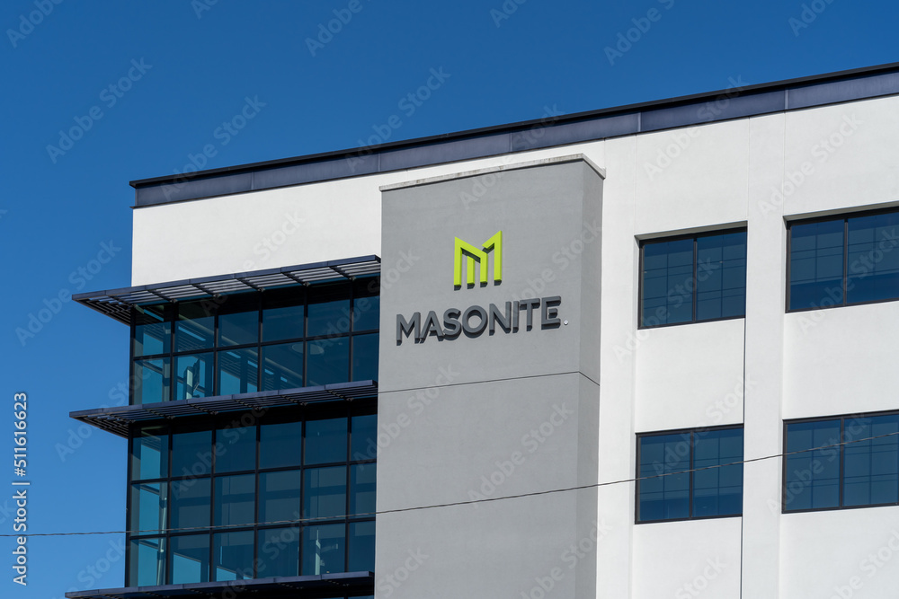 Tampa, FL, USA January 8, 2022 Masonite headquarters in Tampa, FL