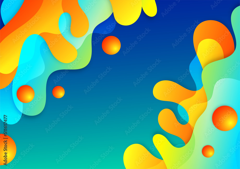 Colorful vivid vibrant gradient abstract background with geometric shapes
