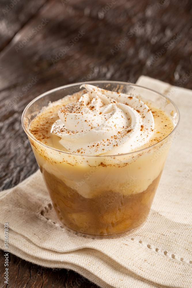 Banoffee. Banana dessert in the pot. Banoffee. Banana dessert in the pot.