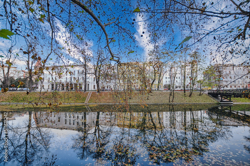 Trees and river in Wroclaw