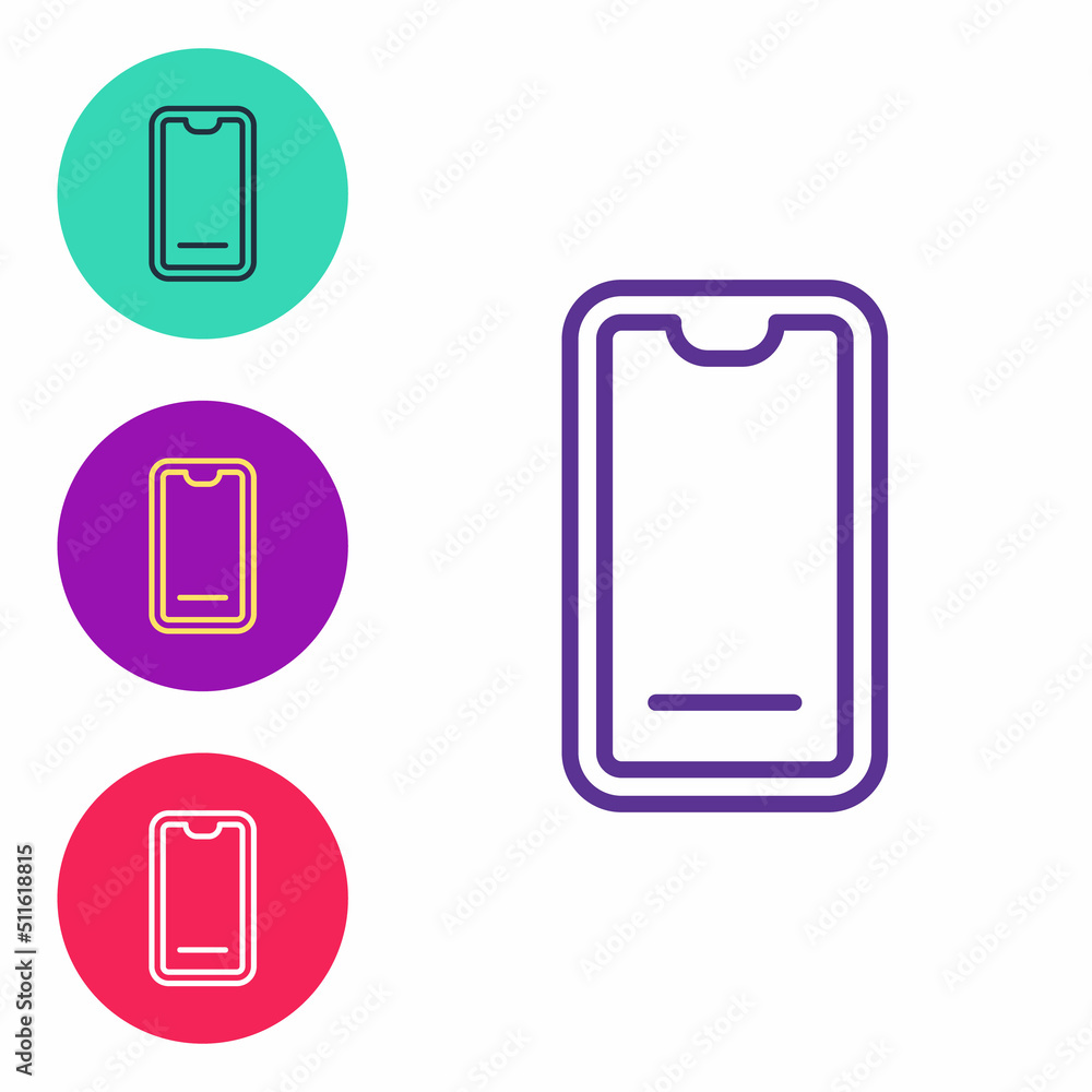 Set line Food ordering on mobile icon isolated on white background. Order by mobile phone. Restaurant food delivery concept. Set icons colorful. Vector Set line Food ordering on mobile icon isolated on white background. Order by mobile phone. Restaurant food delivery concept. Set icons colorful. Vector