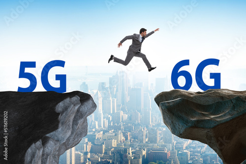 Concept of moving from 5g technology to 6g photo