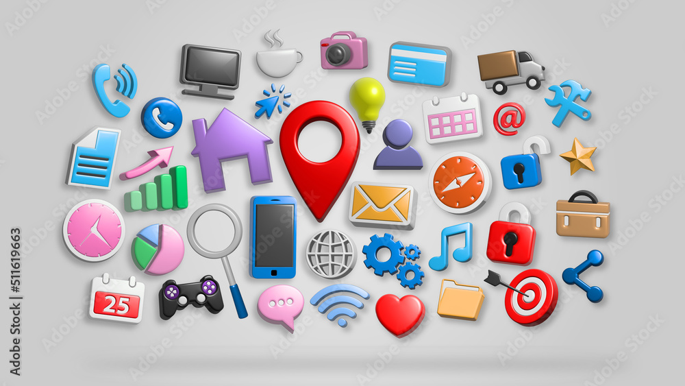 3d Social Media Icon Concept 3d Social Media Icon Concept