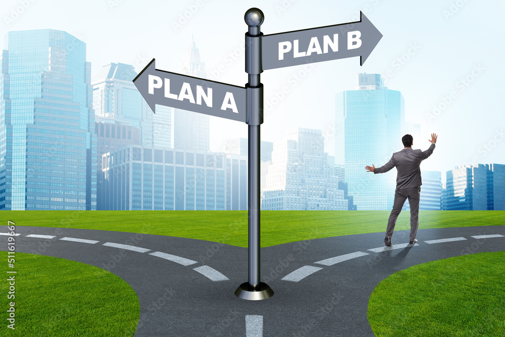 Concept of choosing between Plan A or Plan B Concept of choosing between Plan A or Plan B