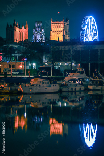 Bristol harbour at night