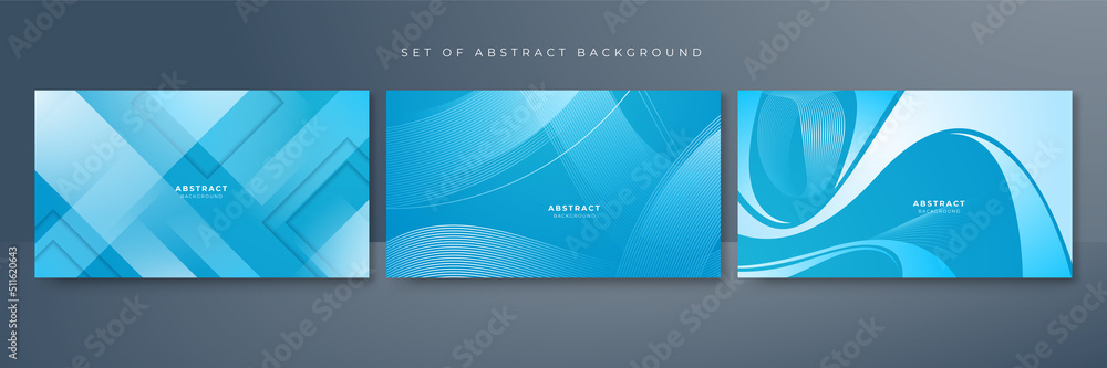 Set of light blue and white abstract background Set of light blue and white abstract background