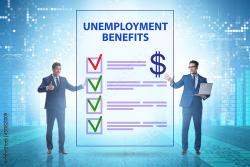 Concept with unemployment benefit form application