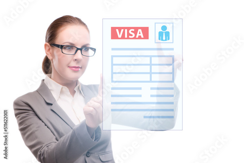 Visa application concept with businesswoman © Elnur