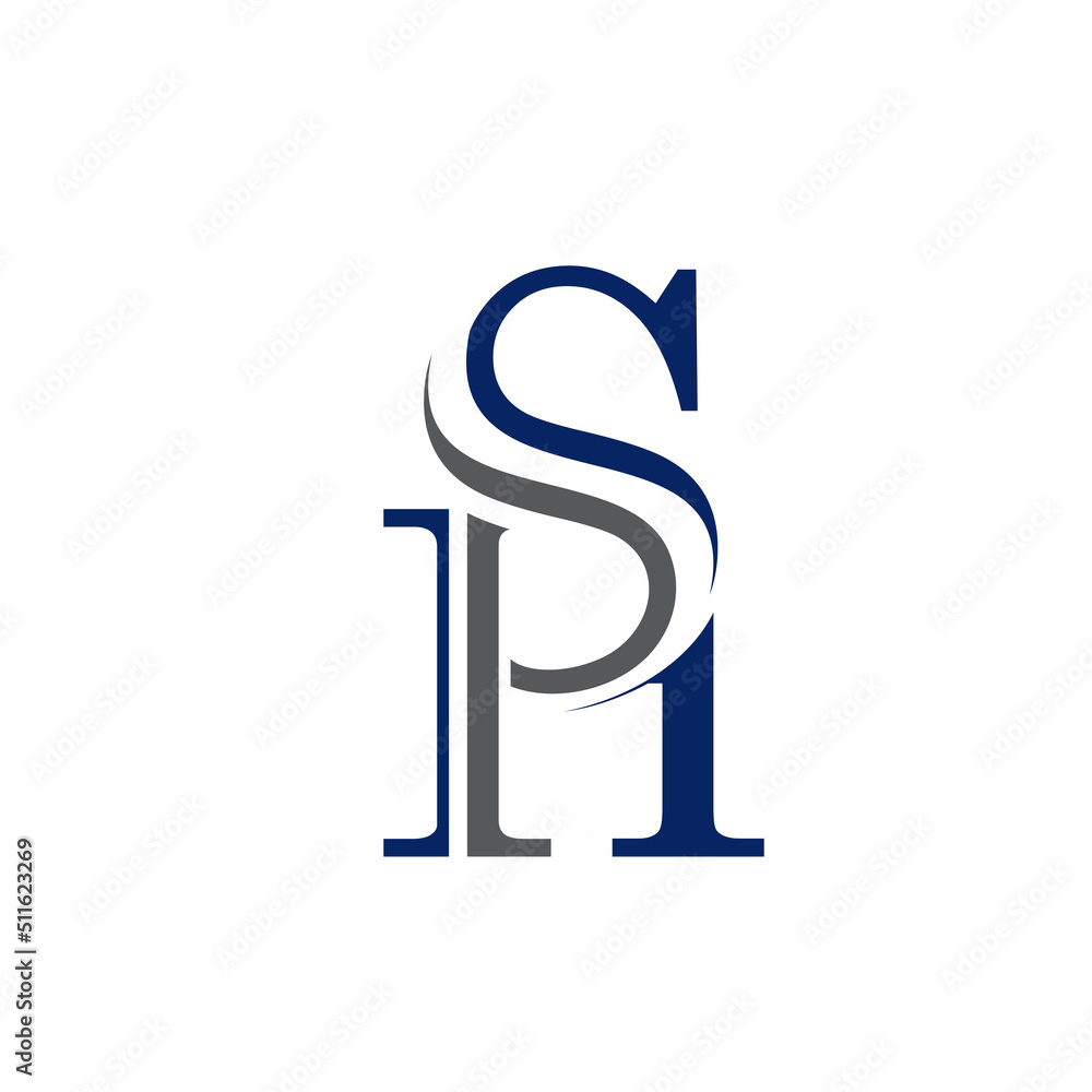 logo design icon letter s h - obrazy, fototapety, plakaty 