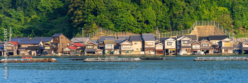 Print op canvas Banner image of boathouses at Ine Town in Kyoto, Japan
