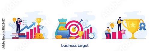 business target concept, business analyst, teamwork, achievement, planning and strategy, dart, flat illustration vector