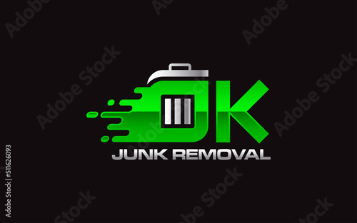Illustration vector graphic of junk removal solution services logo design template