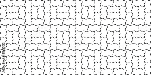 Zig zag shape paving blocks design. Seamless landscape outdoor bricks pattern in vector se no.4
