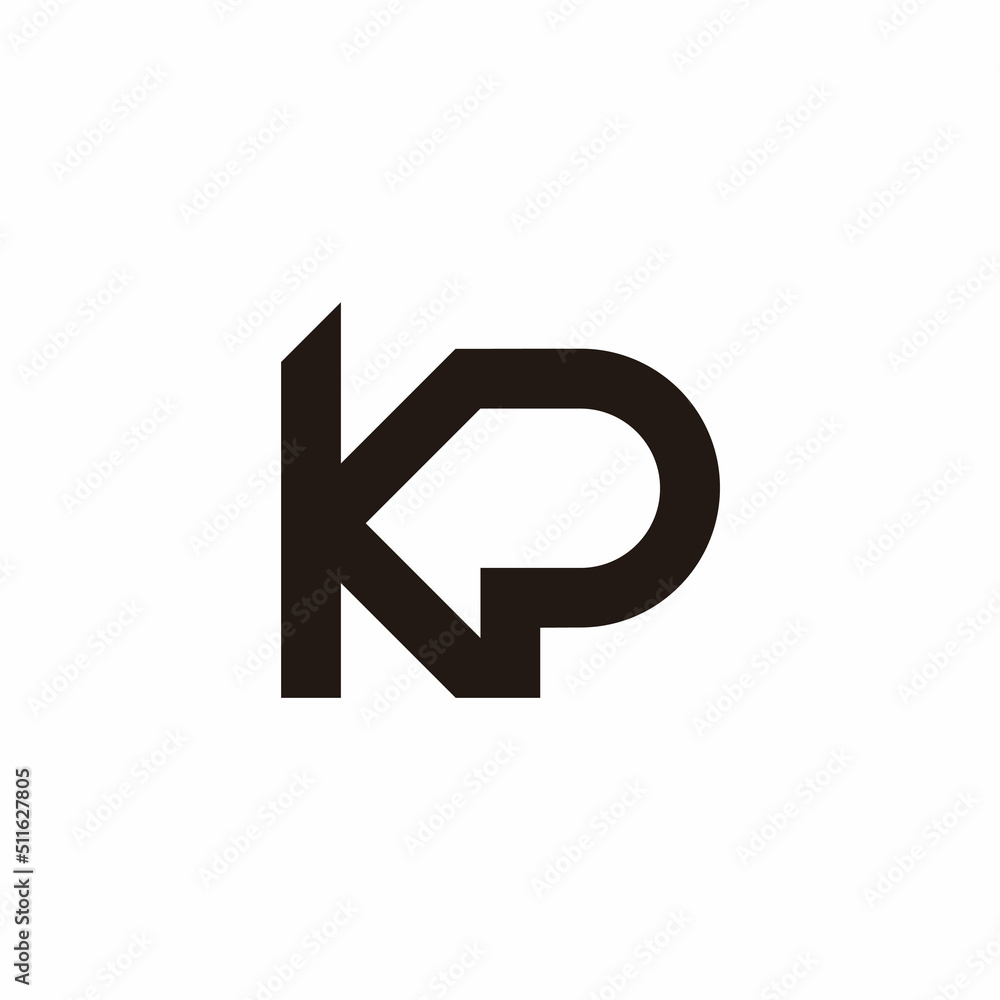 letter kp simple geometric linked line logo vector letter kp simple geometric linked line logo vector