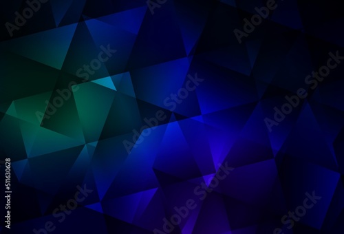 Dark Blue, Green vector polygonal template.