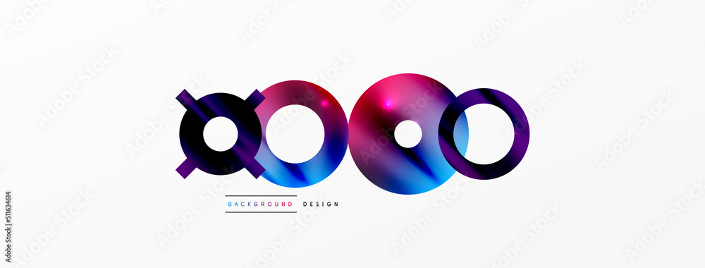 Minimal geometric abstract background. Shiny and glossy circle, line and round shapes design. Trendy techno business template for wallpaper, banner, background or landing Minimal geometric abstract background. Shiny and glossy circle, line and round shapes design. Trendy techno business template for wallpaper, banner, background or landing