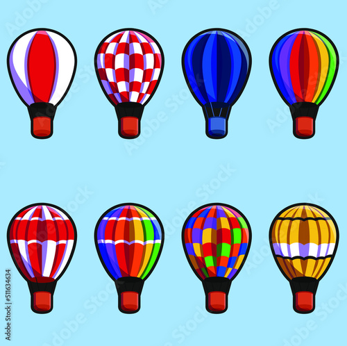globos aerostáticos colección en diferentes colores set