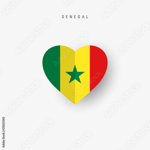 Senegal heart shaped flag. Origami paper cut Senegalese national banner. 3D vector illustration isolated on white with soft shadow. Free Download Senegal heart shaped flag. Origami paper cut Senegalese national banner. 3D vector illustration isolated on white with soft shadow. - GFXLoad