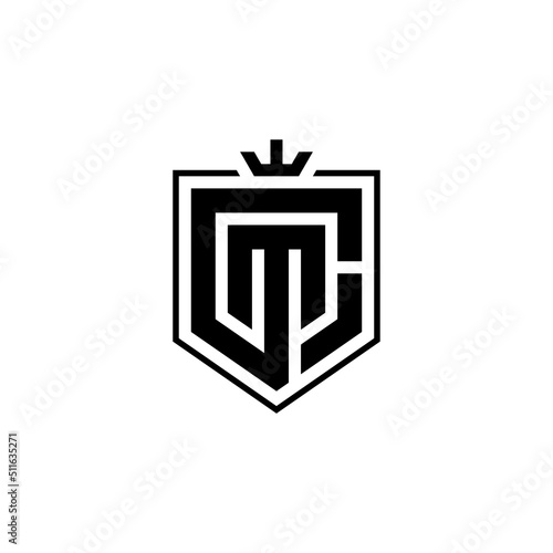 c m cm mc initial crown logo design vector template