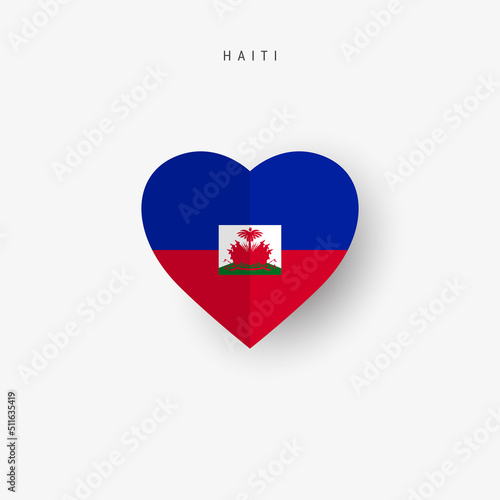 Haiti heart shaped flag. Origami paper cut Haitian national banner. 3D vector illustration isolated on white with soft shadow. Free Download Haiti heart shaped flag. Origami paper cut Haitian national banner. 3D vector illustration isolated on white with soft shadow. - GFXLoad