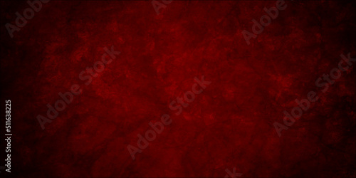 Dark red and black grunge textured concrete backdrop background. Panorama dark red slate background or texture. Vector red concrete texture. Stone wall background.