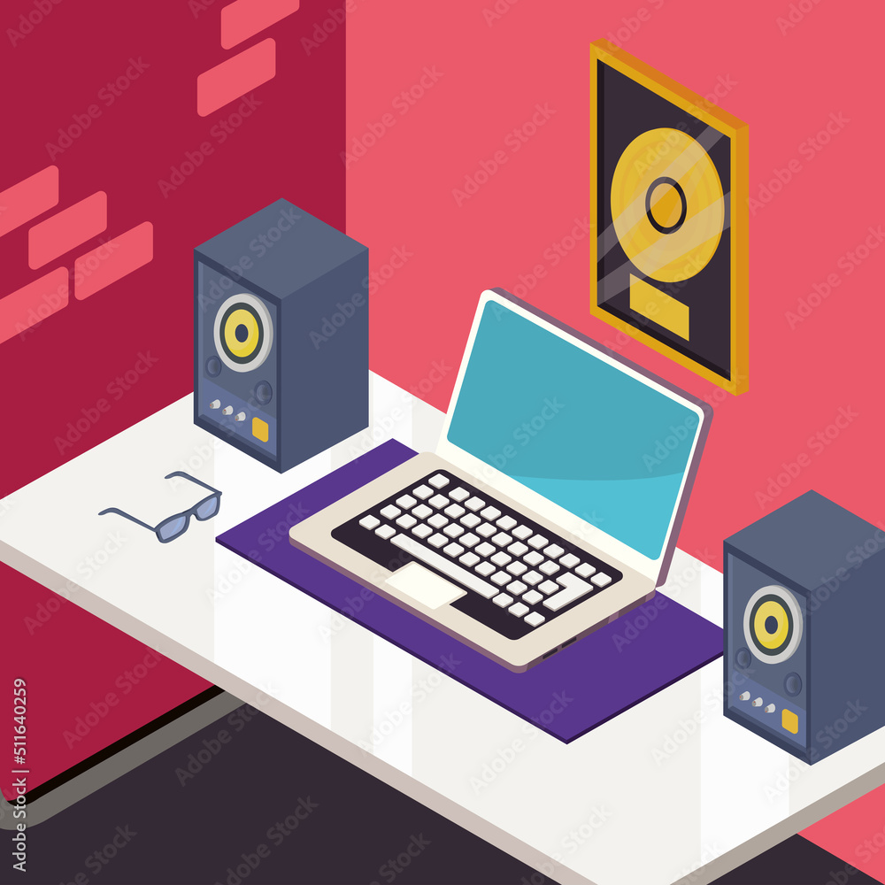 isometric work desktop poster isometric work desktop poster