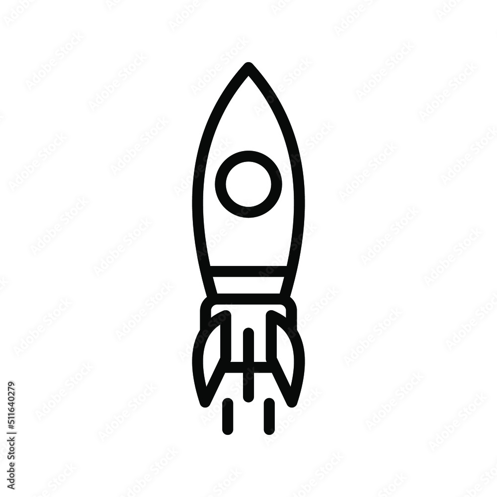 Rocket icon. launch sign. vector illustration Rocket icon. launch sign. vector illustration