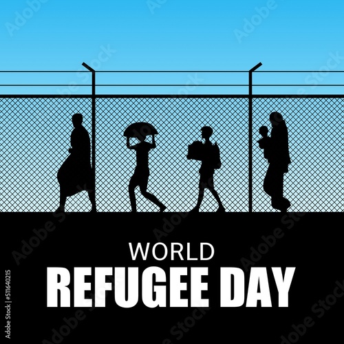 World Refugee Day theme vector illustration. 