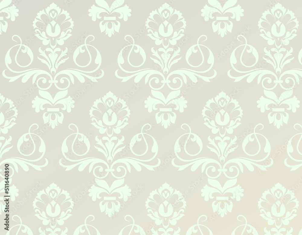Fototapeta premium Seamless silver leaves wallpaper. Vector 