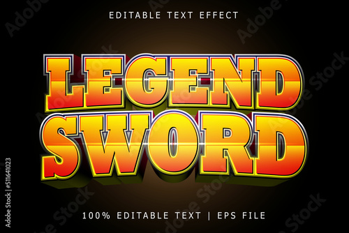 Legend Sword Editable Text Effect 3 Dimension Emboss Modern Style