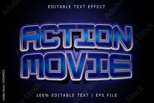 Action Movie Editable Text Effect 3 Dimension Emboss Modern Style