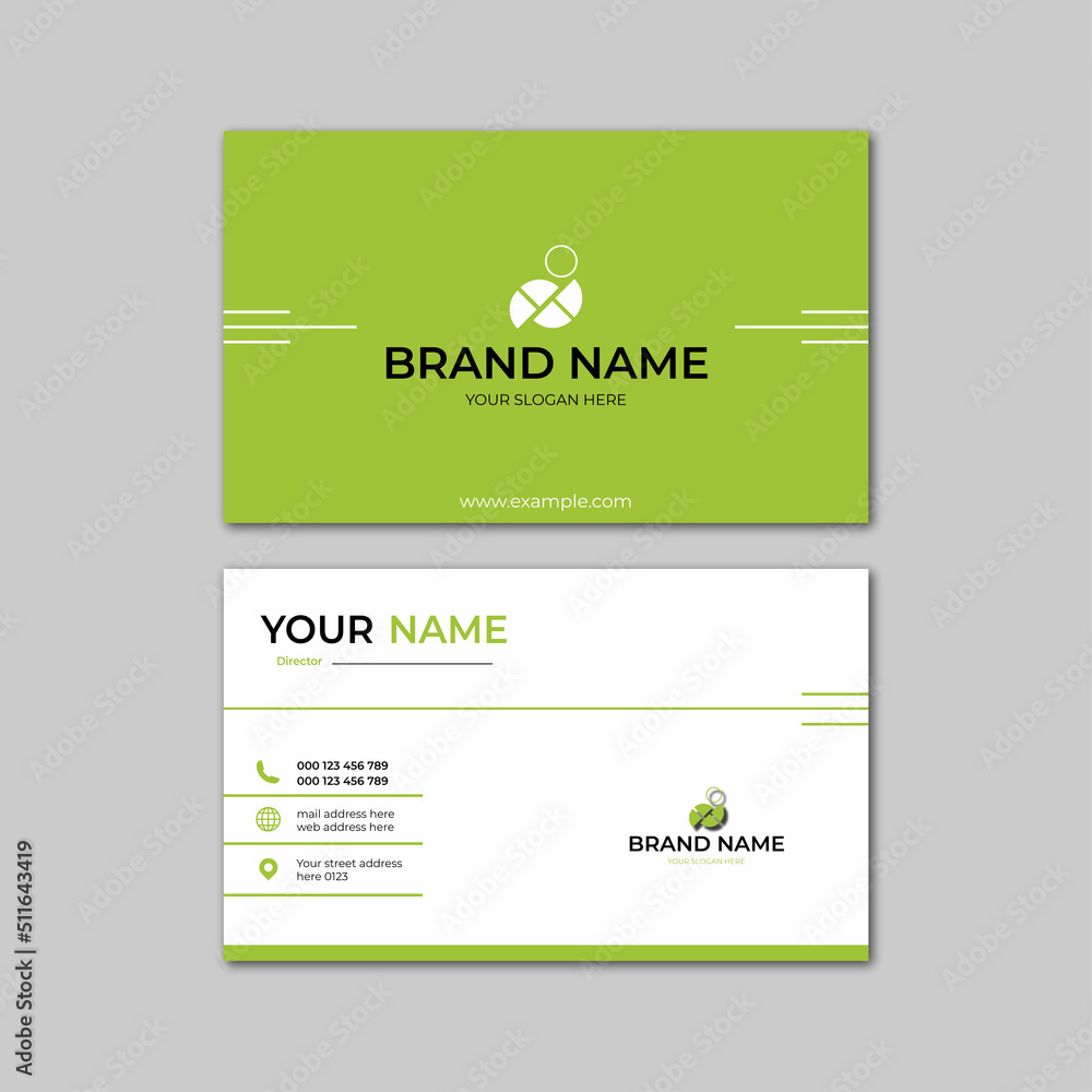 elegant green and white modern business card design elegant green and white modern business card design