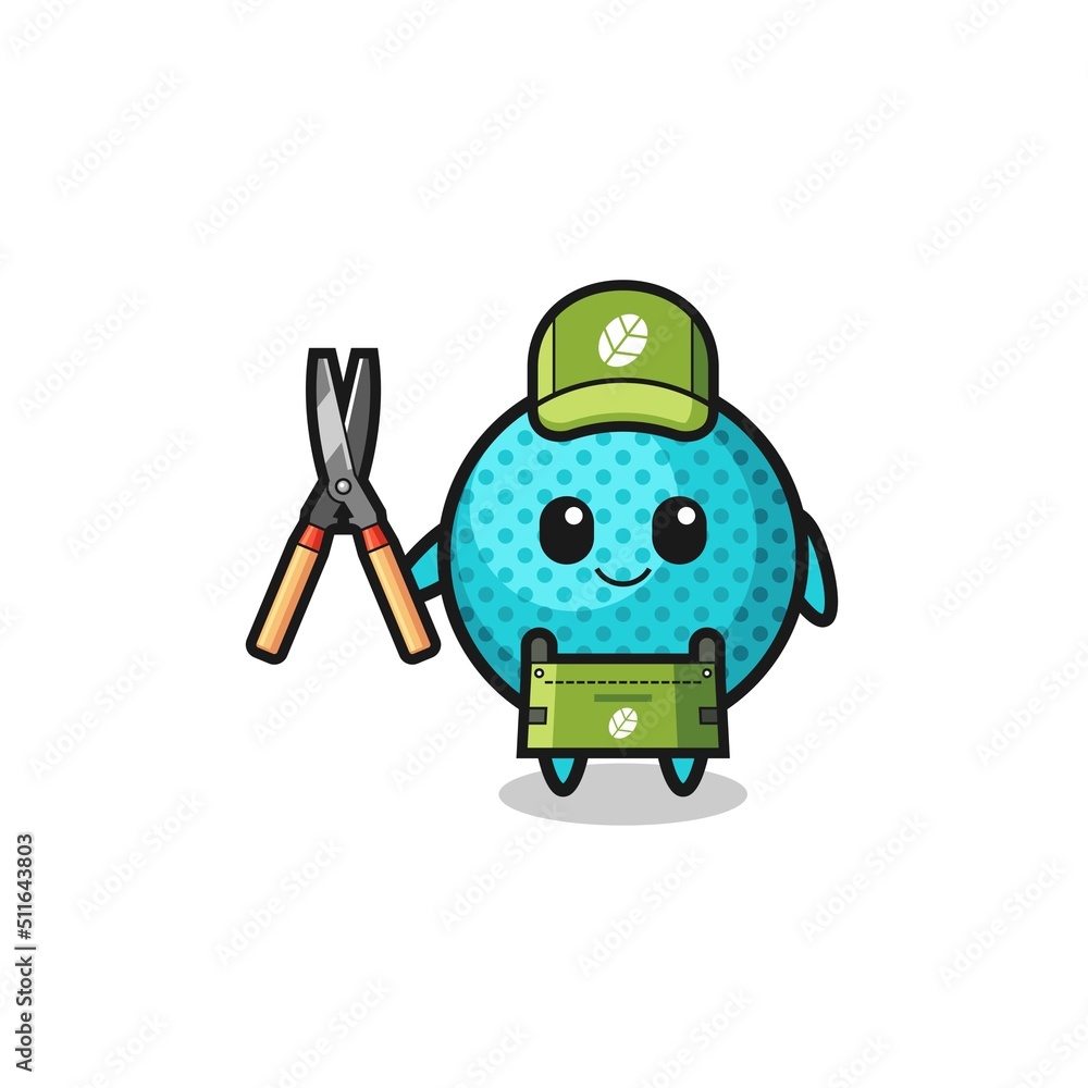cute spiky ball as gardener mascot cute spiky ball as gardener mascot