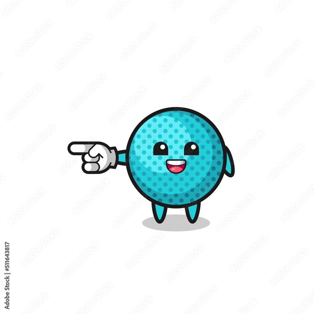 Obraz premium spiky ball cartoon with pointing left gesture