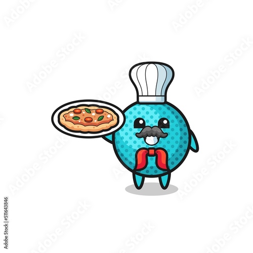 spiky ball character as Italian chef mascot
