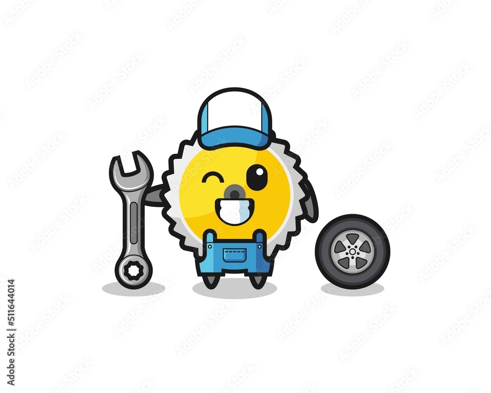the saw blade character as a mechanic mascot the saw blade character as a mechanic mascot