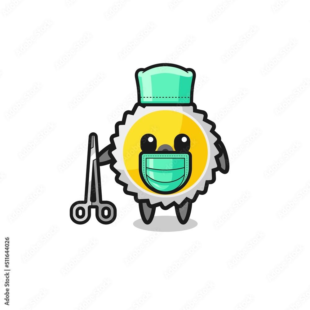 Fototapeta premium surgeon saw blade mascot character
