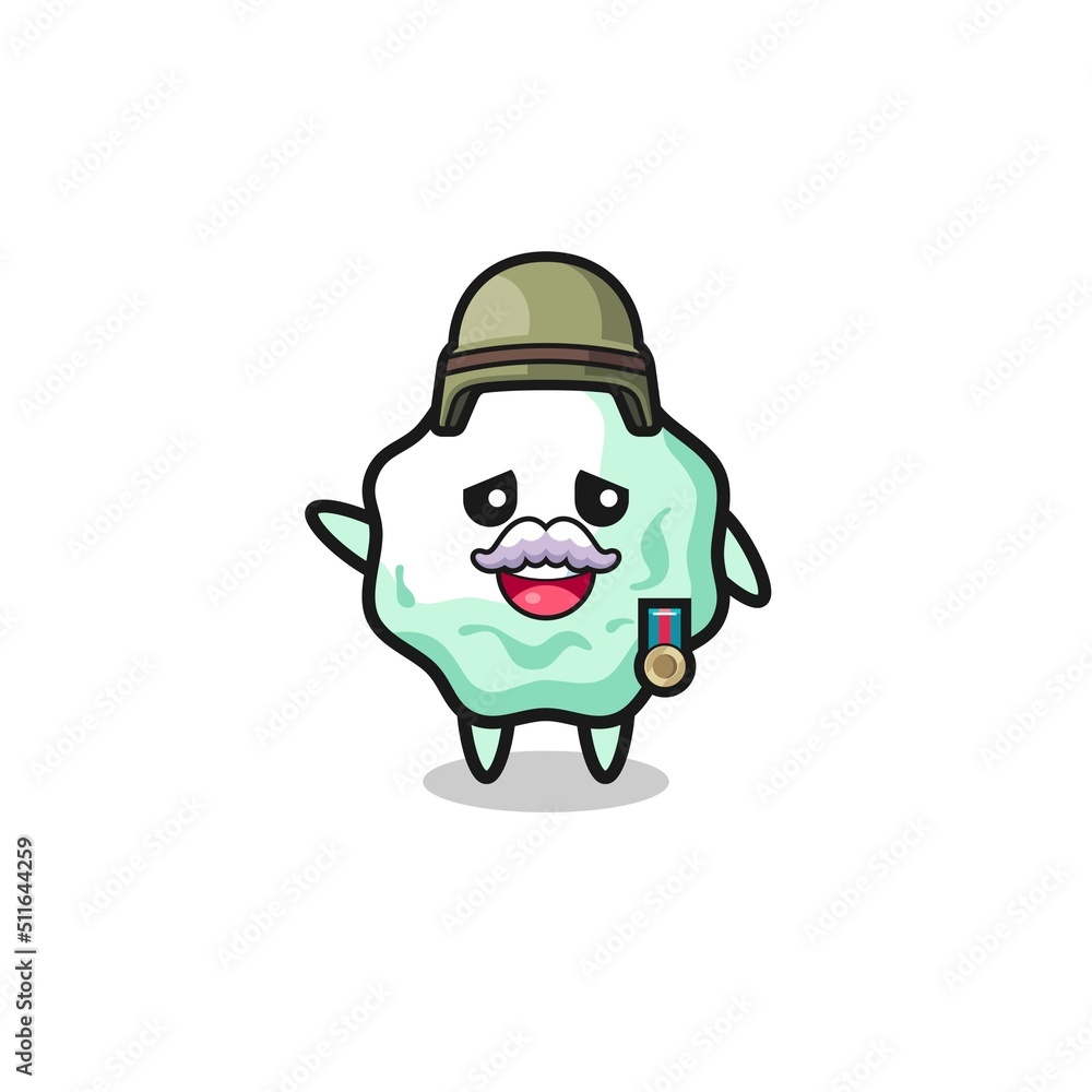 Obraz premium cute chewing gum as veteran cartoon