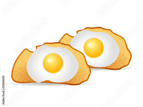 Bread toasts with egg