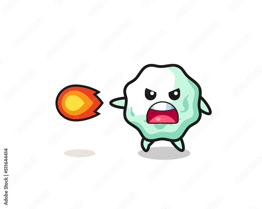 Obraz premium cute chewing gum mascot is shooting fire power