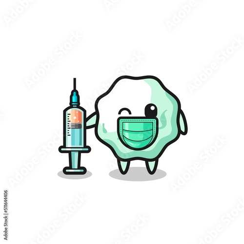 chewing gum mascot as vaccinator