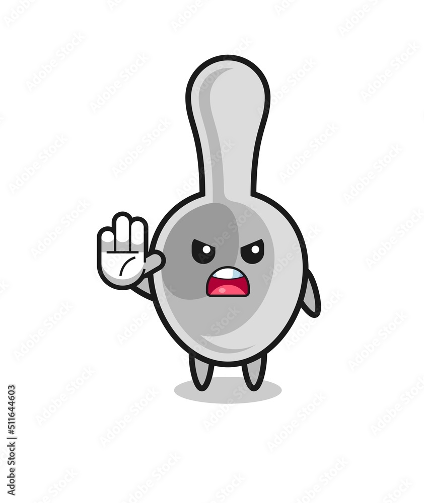 spoon character doing stop gesture spoon character doing stop gesture
