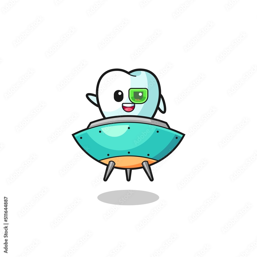 tooth cartoon riding a future spaceship tooth cartoon riding a future spaceship