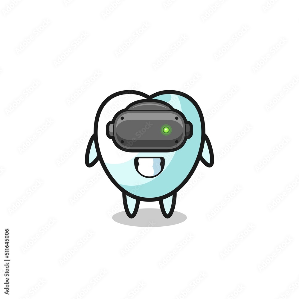 cute tooth using VR headset cute tooth using VR headset
