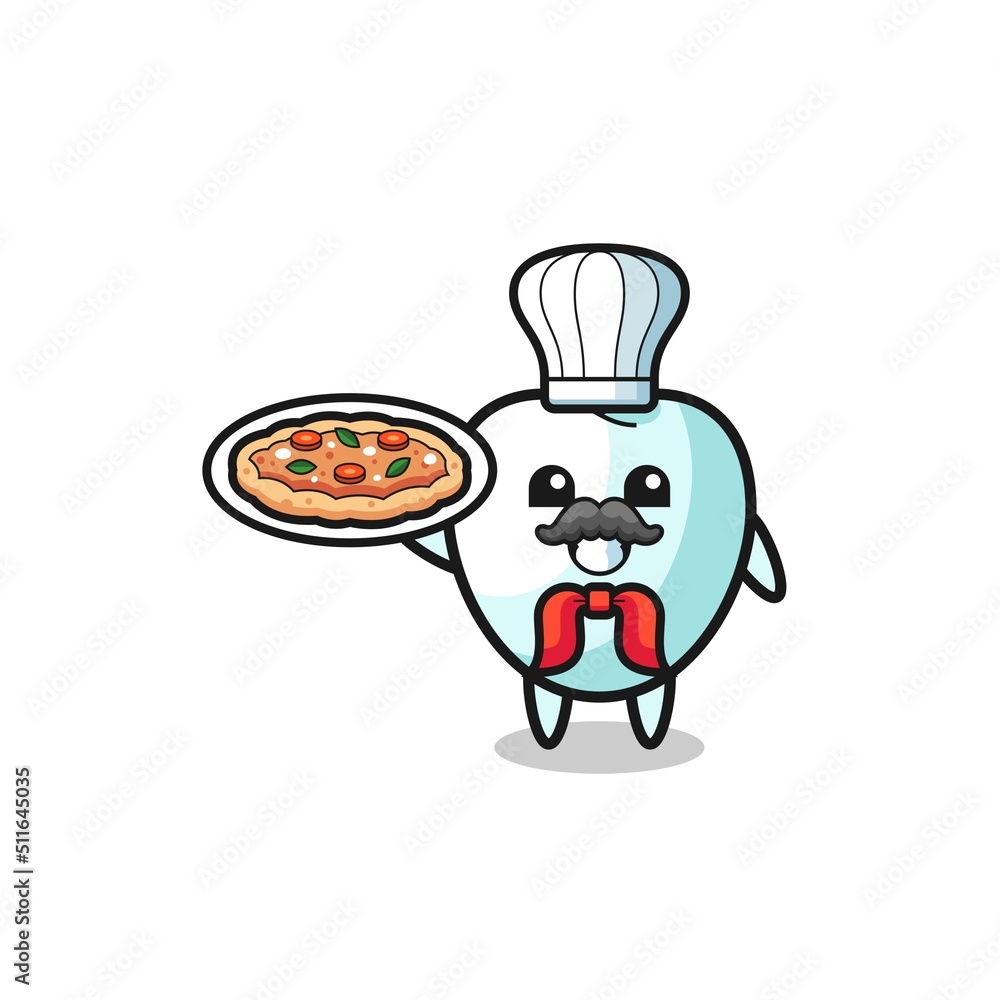 tooth character as Italian chef mascot tooth character as Italian chef mascot