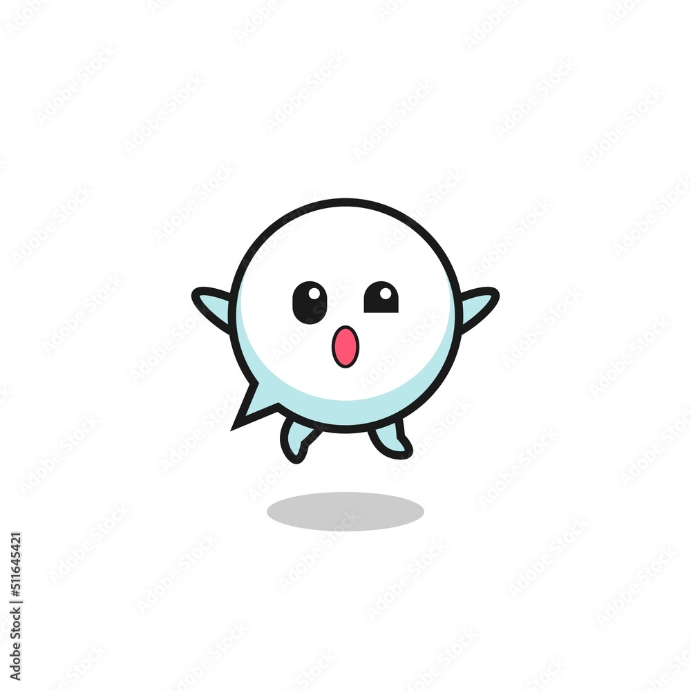 Obraz premium speech bubble character is jumping gesture