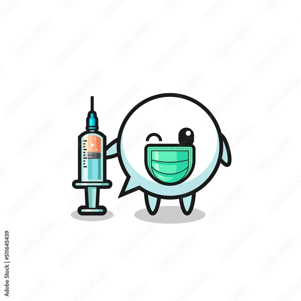 speech bubble mascot as vaccinator speech bubble mascot as vaccinator
