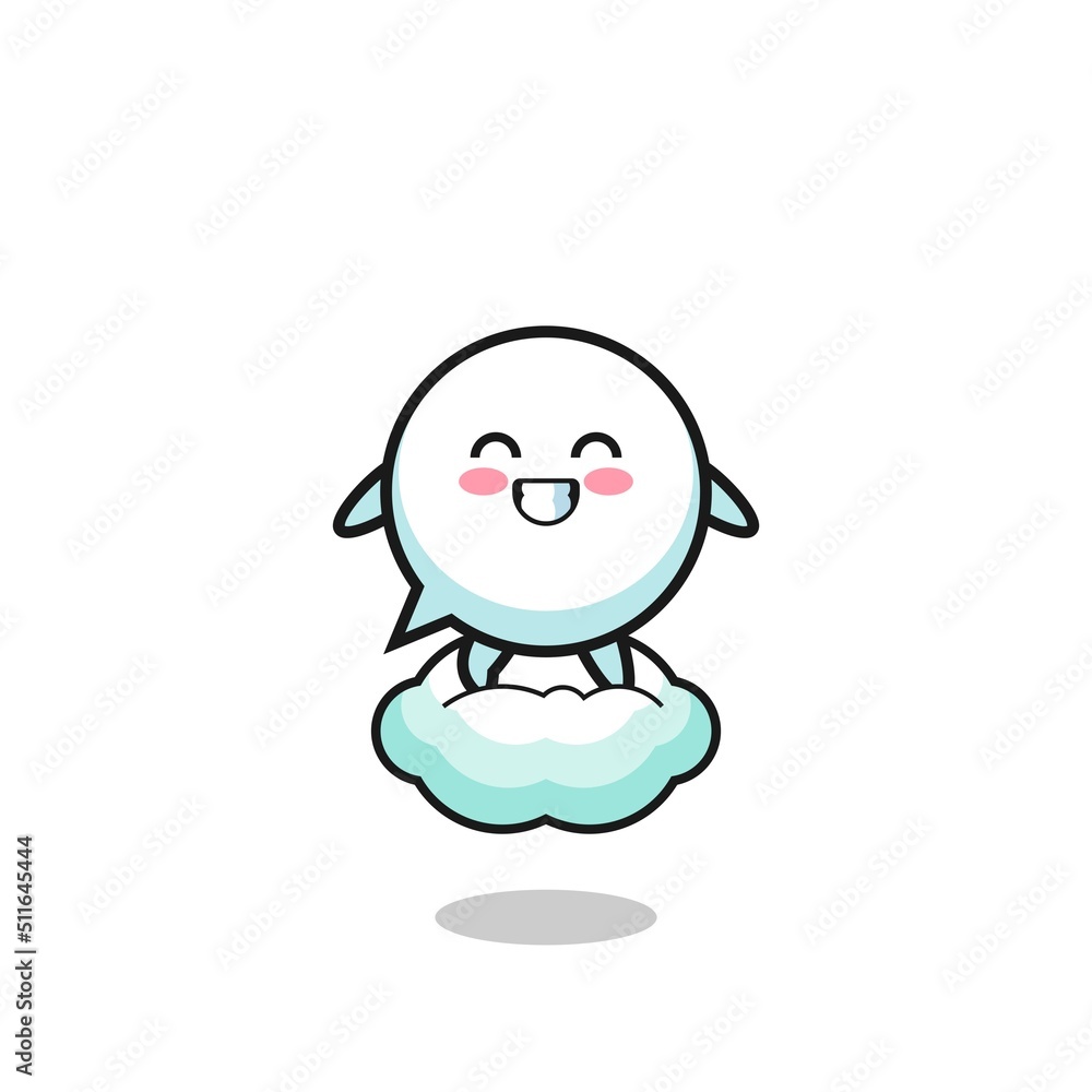 cute speech bubble illustration riding a floating cloud cute speech bubble illustration riding a floating cloud