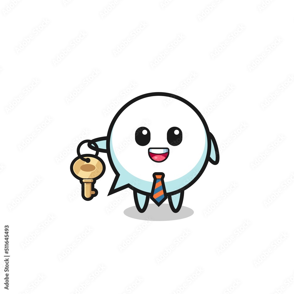 cute speech bubble as a real estate agent mascot